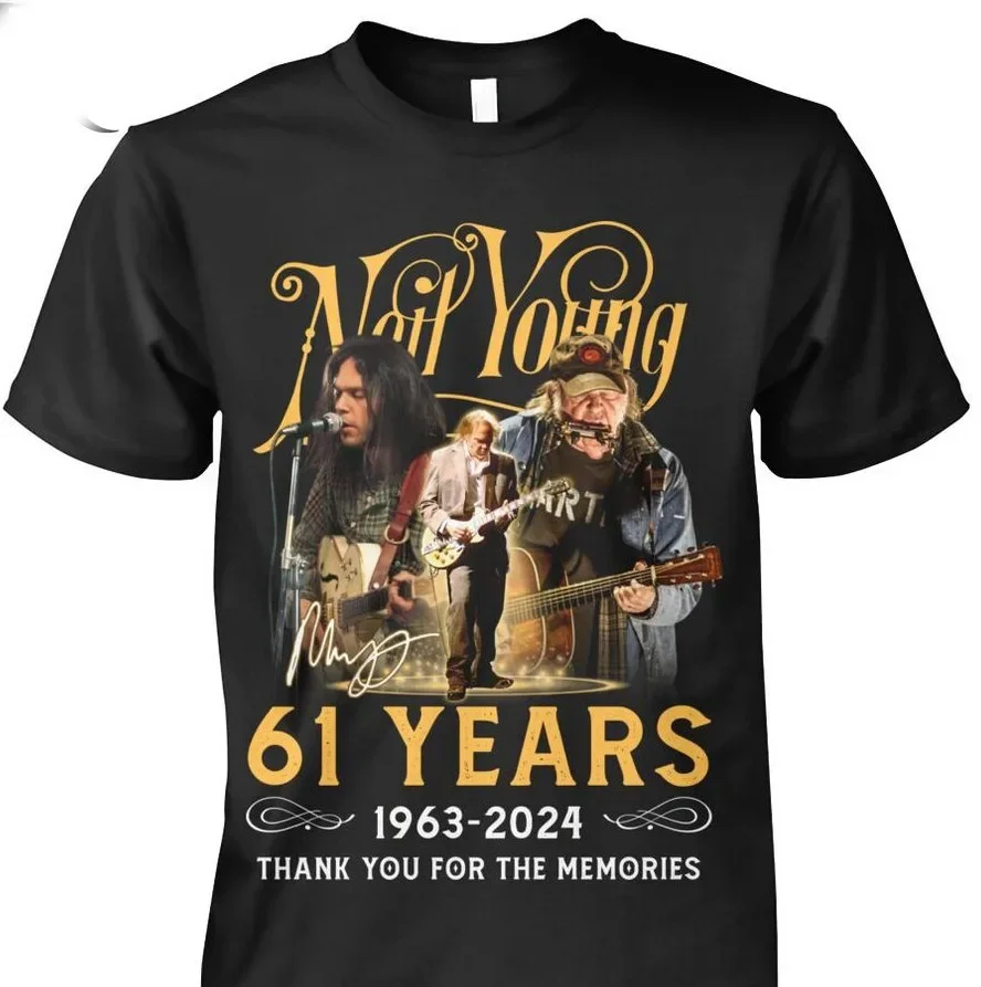 

Neil Young 61 Years T-Shirt 1963-2024 Thank You For The Memories