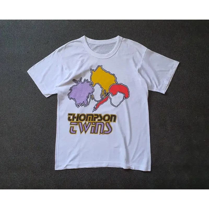 تي شيرت كلاسيكي 1985 THOMPSON TWINS 85-86 جولة المستقبل اليابانية مقاس صغير #1