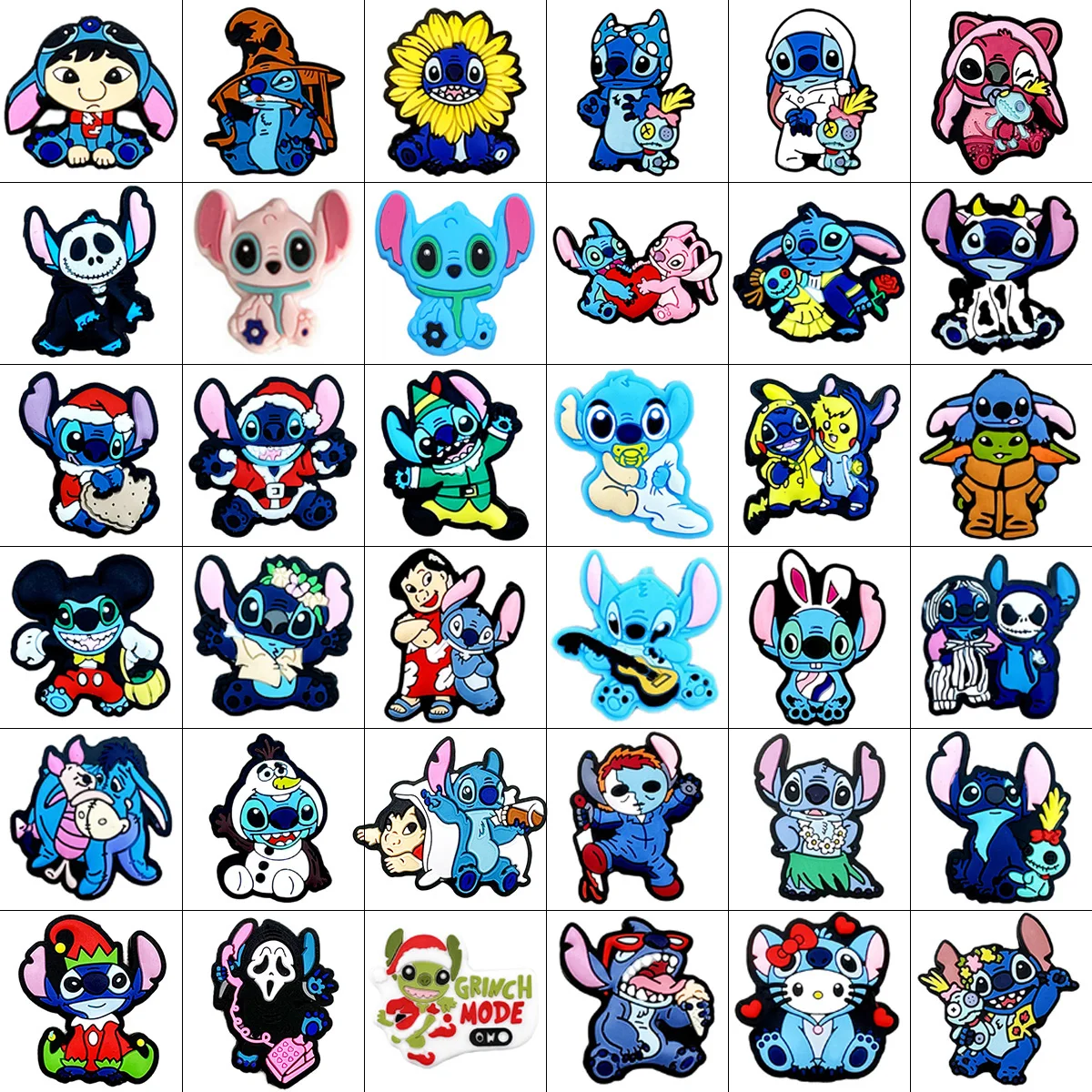 

10PCS Kawaii Stitch Silicone Beads Teether Nipple Chain DIY Baby Toy Gift Accessories