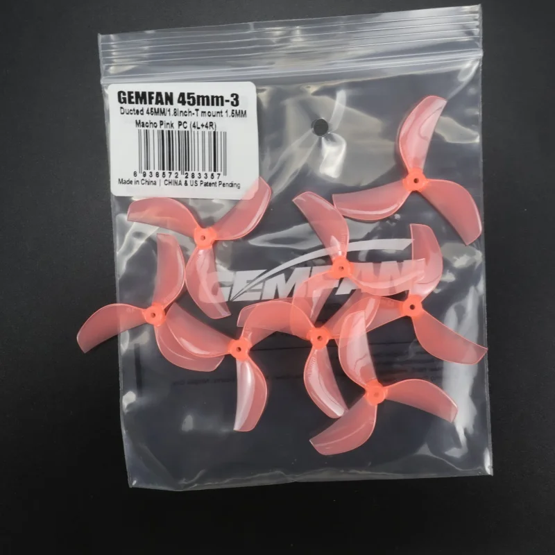 8PCS Gemfan 45mm 3-Blatt PC Propeller T-Mount 1mm 1,5mm 0805 Motor Für FPV RC Freestyle Tinywhoop Drohnen MOBULA 7 Requisiten – Detail 4