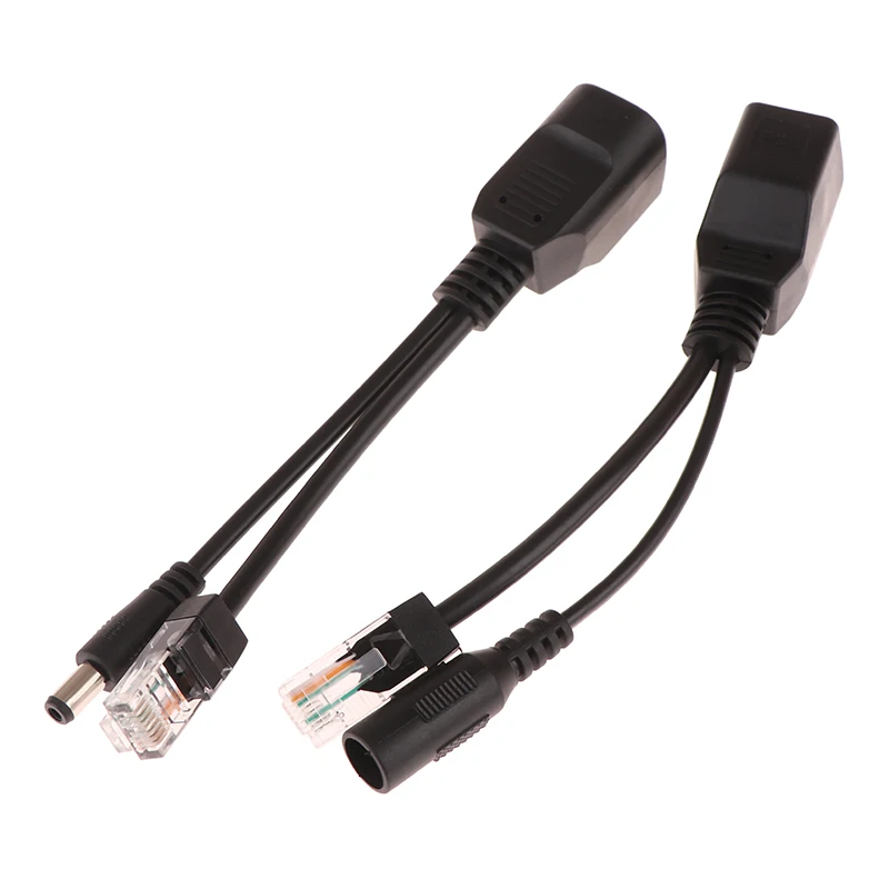 1 Pair Passive Power Over Ethernet Adapter Cable POE Cable POE Splitter RJ45 Injector Power Supply Module 12v