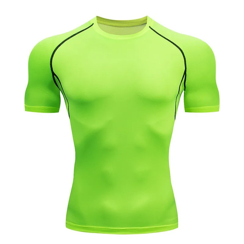 Men's Bat-Printed Compression T-Shirt Sporty Summer Gym Fitness Jogging Top with Short Sleeve Casual for Running