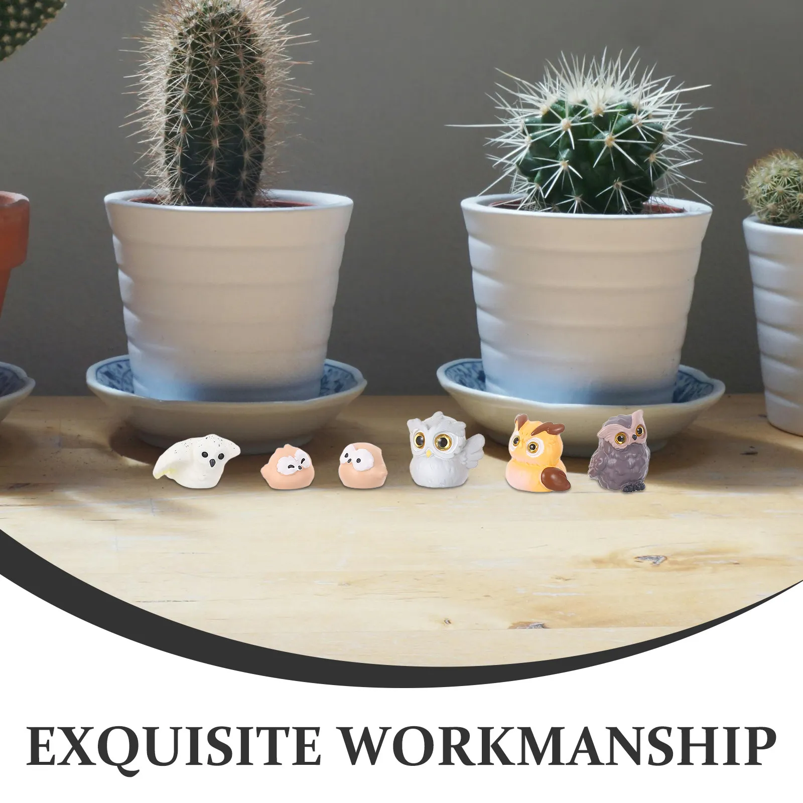 30Pcs Miniature Owl Micro Landscape Decor Cute Resin Owls for Fairy Garden Supplies Terrarium Succulent Pot Crafting