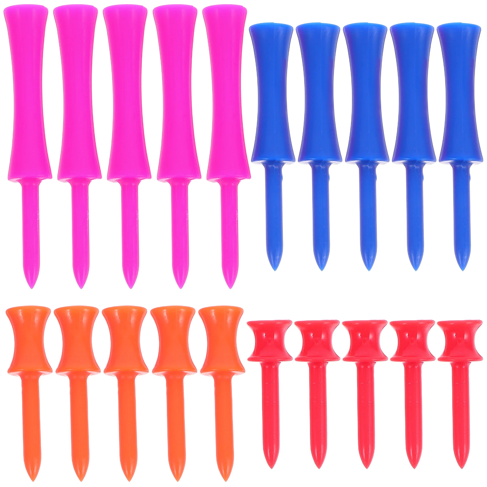 

40pcs Golf Tees Set Step Down Mixed Sizes Plastic Castle Stinger Light Durable Bright Colors for Golf