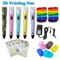 3D Pen LED Screen DIY 3D Printing Pen 100M PLA Filament 3D Printer Pen Drawing Stift Creative Toy Gift For Kids Design Drawing