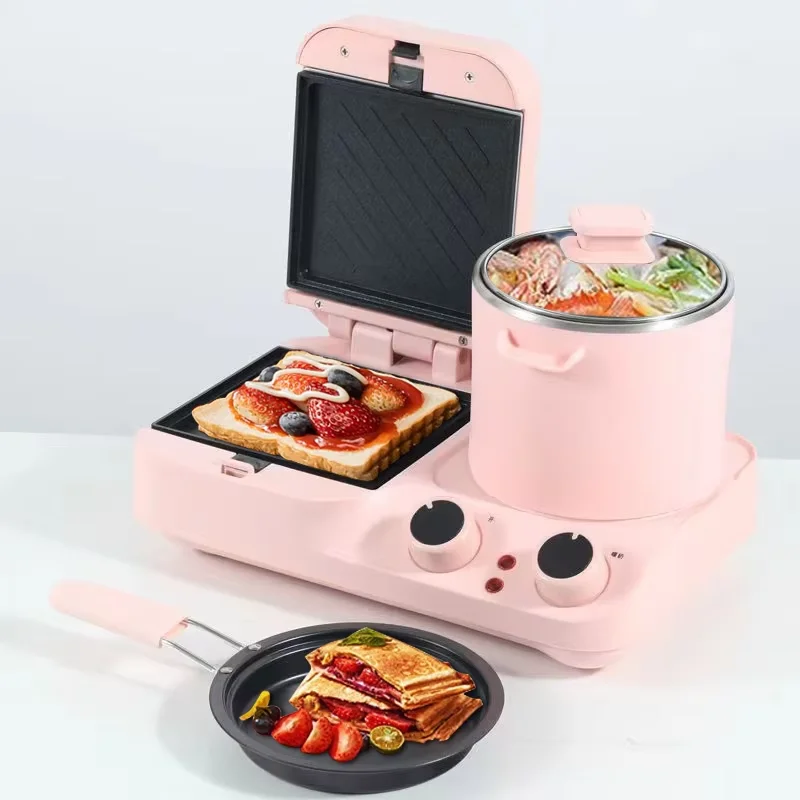 

3-in-1 Household Hotel Essential Breakfast Maker Machine Multifunction Electric Toaster Oven Plastic Housing for Busy Mornings
