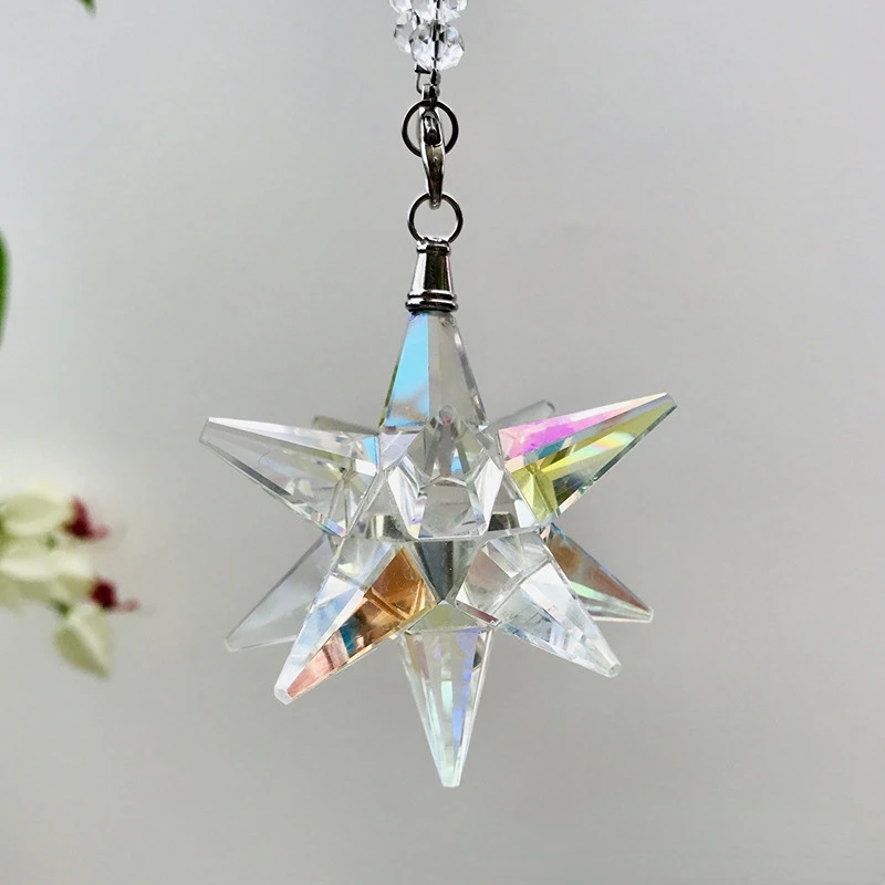 Meteor Hammer Crystal Car Pendant Hanging Car Interior Decor Suncatcher specchietto retrovisore sospensione accessori Auto gioielli regalo