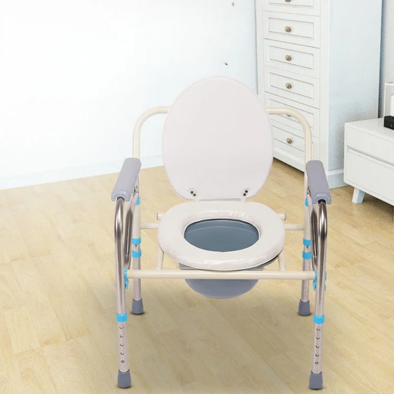 Stainless Steel Toilet Chair Elderly Commode Seat  Adjustable Height Pregnant Bath Chair  Senior Mobility Toilet Chair