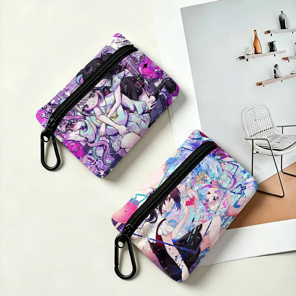 Cool Pink Needy Girl Wear-resistant Oxford Cloth Coin Purse Portable Backpack Hanging Card Storage Bag