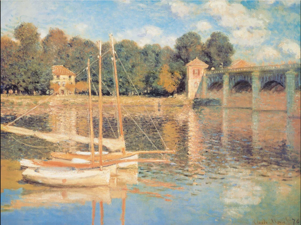 zd-High Quality Monet Impressive Bridges at Argenteuil Famous Oil Painting Reproduction@