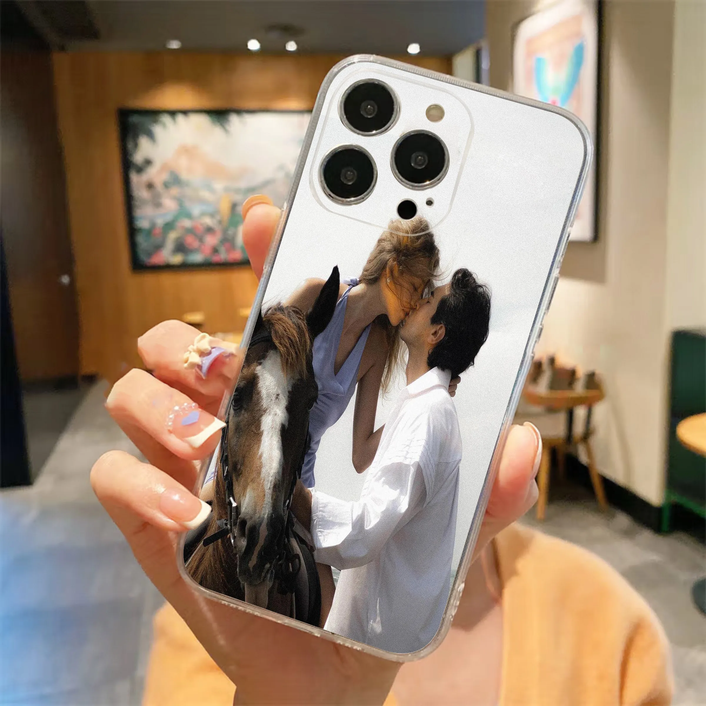 آيفون 16 15 14 13 12 11 Pro Xs Max 16e XR 7 8 6 6s Plus SE 2020 2022 حافظة صور مخصصة للعشاق غطاء ناعم شخصي