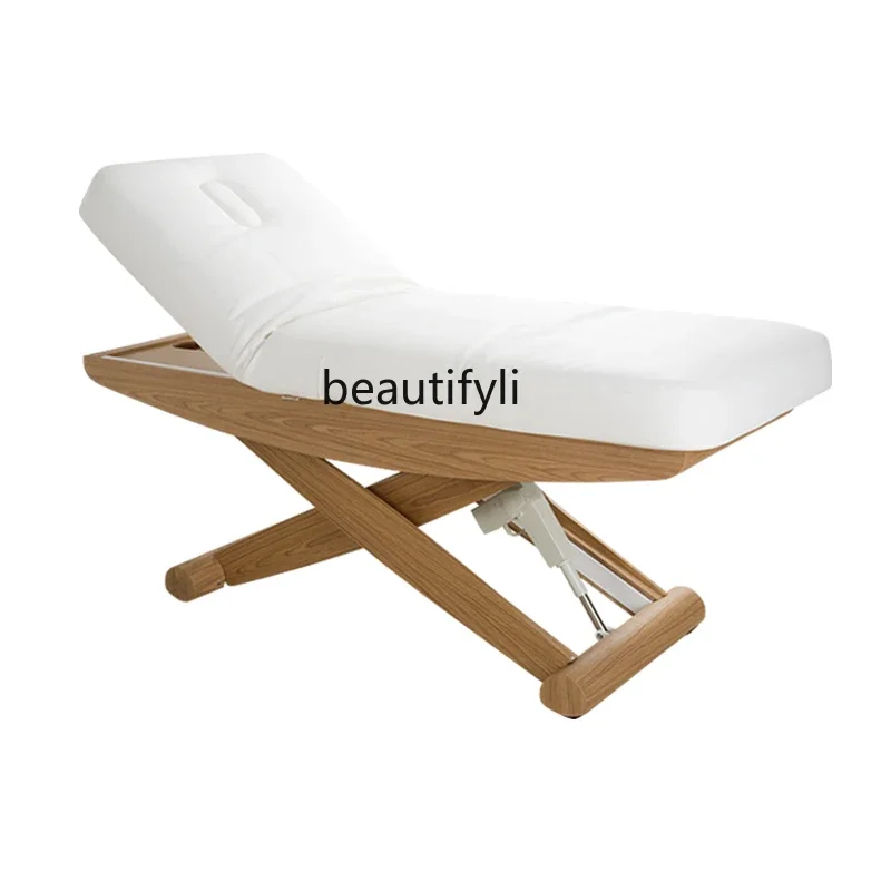 

xzzThree-motor electric fluffy cotton PU leather hotel beauty salon, free lifting adjustment electric bed