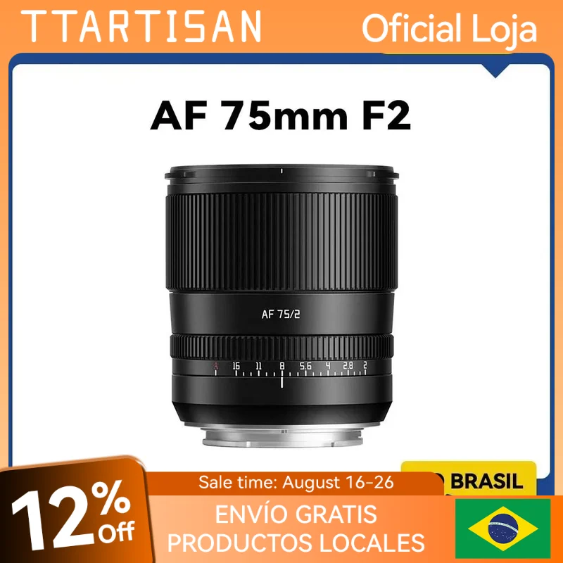 Lente de Retrato TTArtisan AF 75mm F2 de Grande Abertura para Câmeras Digitais Sony E Nikon Z A7IV A7III ZV-E10 FX30 Zfc Z50 Z9