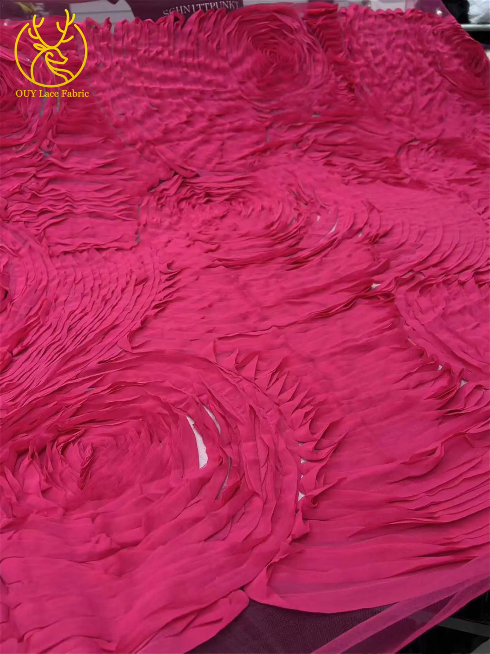 最新の 3D 大花柄フレンチチュールレース生地 2025 ナイジェリアアフリカのウェディングレース生地ウェディングパーティードレスに適した