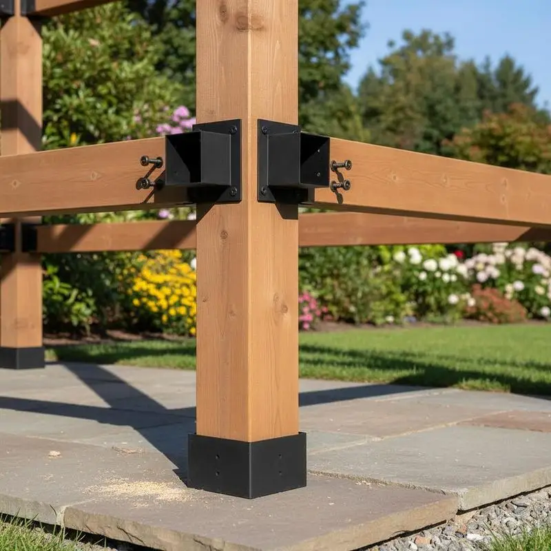Kit de supports de pergola 4x4 po 10x10 cm, support de poteau en bois de menuiserie, 2 supports d'angle à 4 voies, base de poutres, quincaillerie de bricolage pour tonnelles, pergolas de terrasse, cabanes