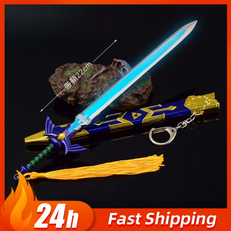 22 cm/8,66 pulgadas lágrimas del Reino juego de leyenda periféricos llavero enlace espada maestra con vaina arma modelo juguetes regalos artesanales