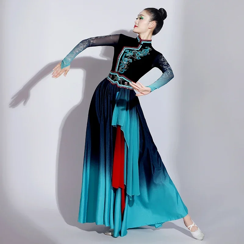 Mongolian Dance Performance Costume Women's New Ethnic Style Art Examination Grassland Dance Hongyan Dance 2-piece Ethnic