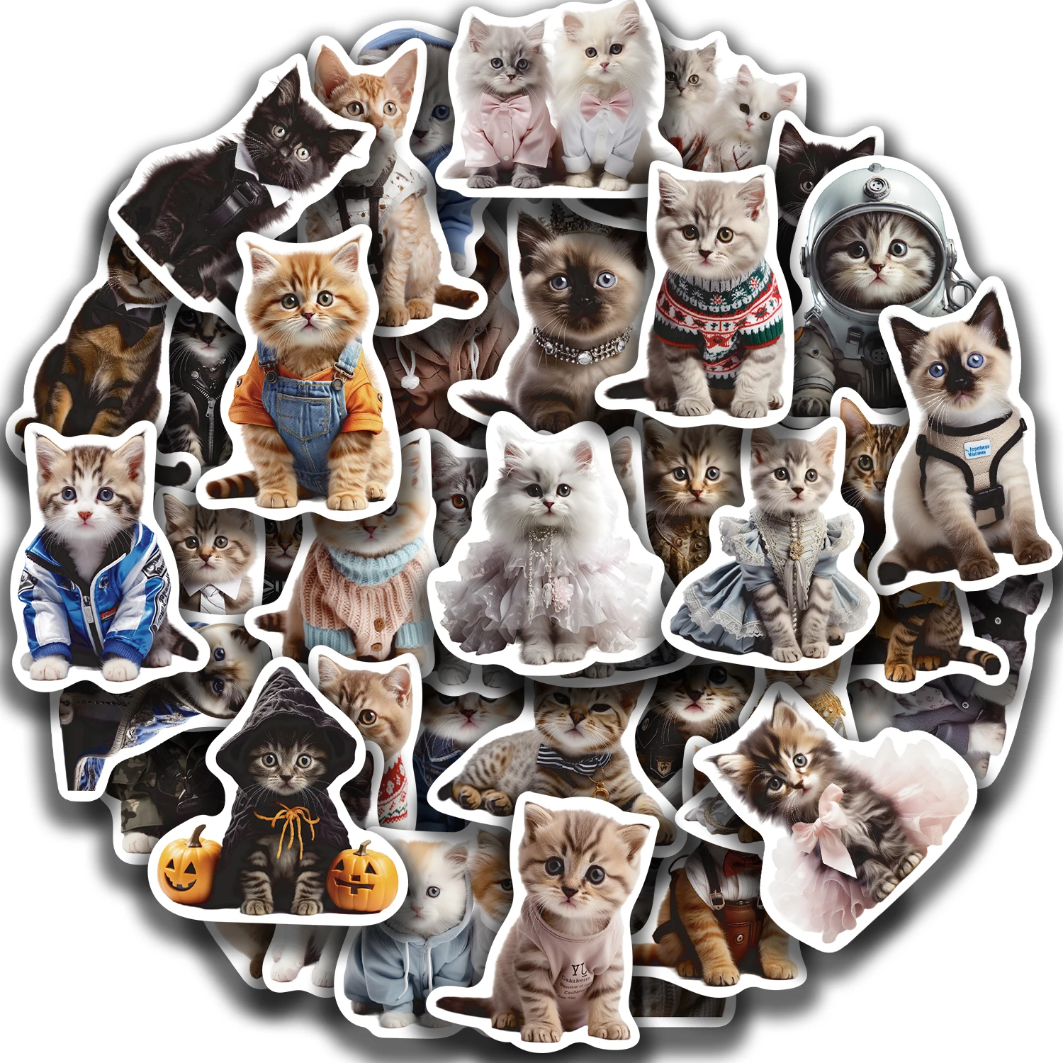 50PCS Cute Cat Animals Kawaii DIY Stickers For Waterproof Skateboard Laptop Phone Diary Car Vinyl PVC Decoration Stickers