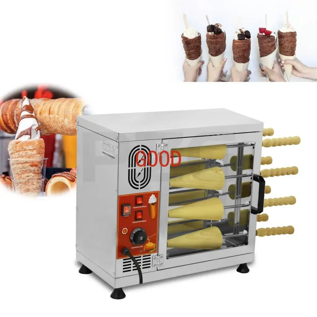 16 Wood Rolls Commercial Hungarian Kurtos Kalacs Machine Electric Ice Cream Cone Chimney Cake Oven Maker Machine