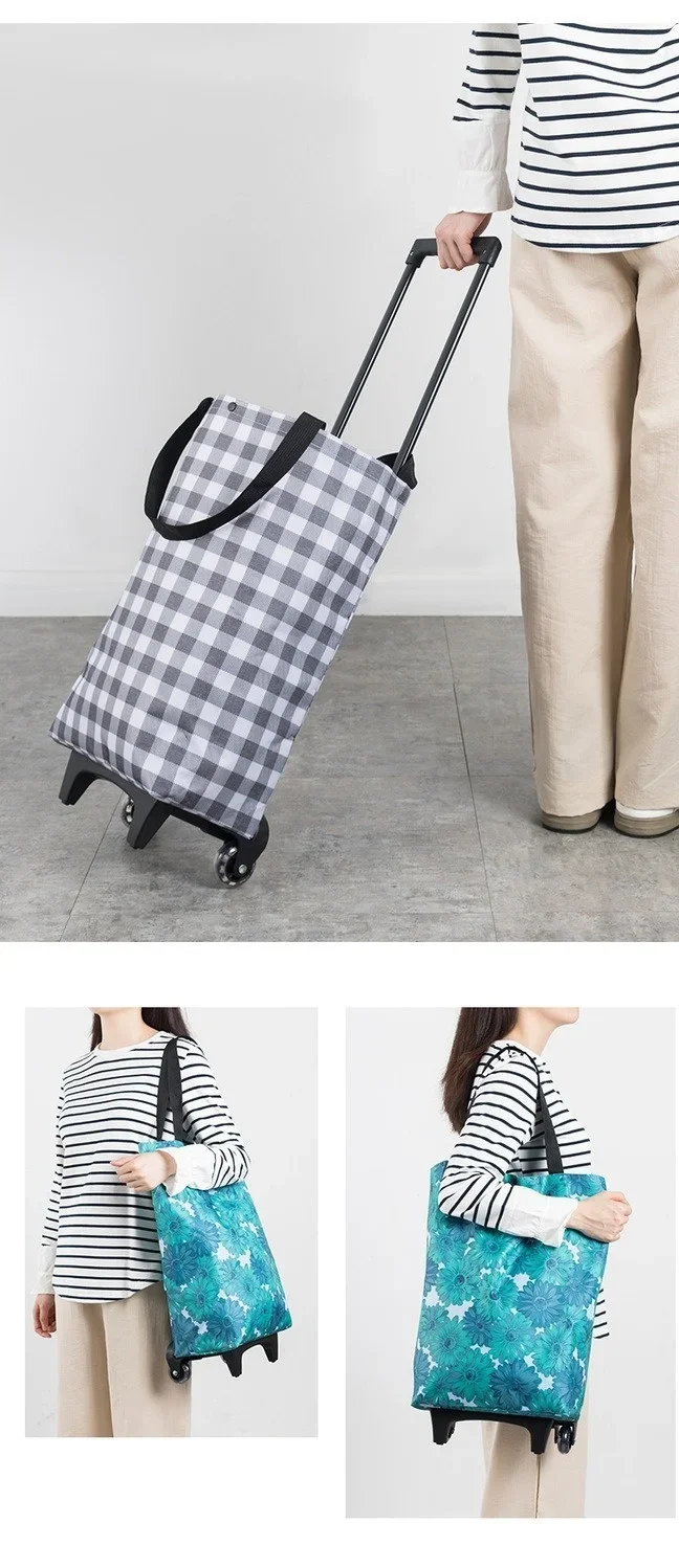 Faltbarer Einkaufswagen aus Oxford-Gewebe, hochwertige Handtasche mit großem Fassungsvermögen – für Outdoor, Gewerbe, Lebensmittel und Lieferungen. – Detail 4