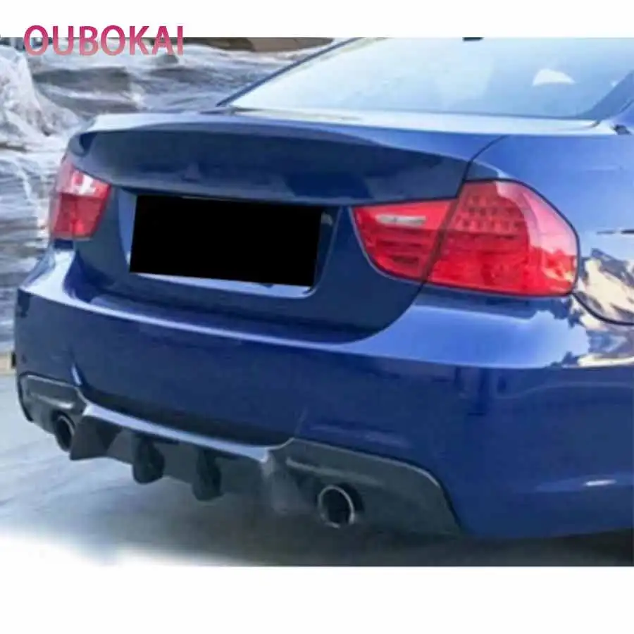 For BMW 3 Series E90 320 330 2005-2011 Carbon Fiber Car Rear Bumper Diffuser Rear Splitters Spoiler Back lip K Style Body Kit - view 3