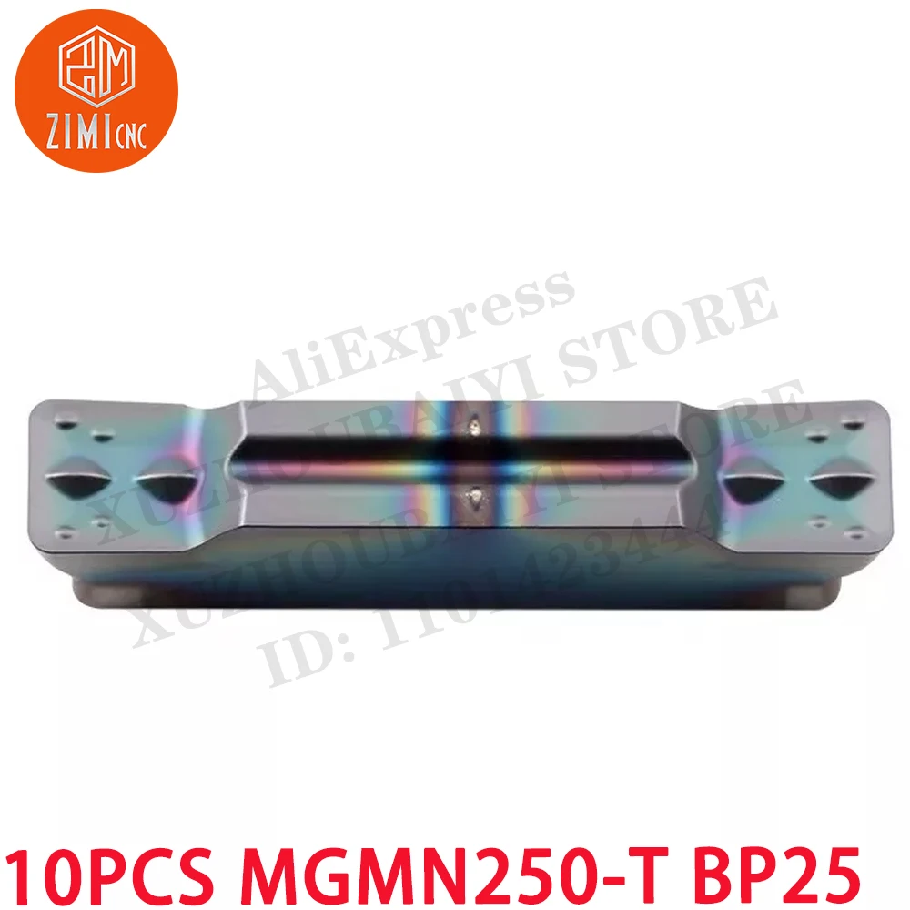10PC MGMN250-T BP25 Нано синий HRC65 индексируемая твердосплавная канавка для стали 2,5 мм инструмент токарный станок с ЧПУ механический режущий инструмент