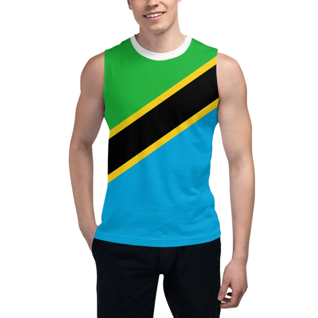 Sleeveless T-shirt Tanzania Flag 3D Men's Boys Tshirt Gyms Tank Tops Fitness Joggers Basketball Training Vest
