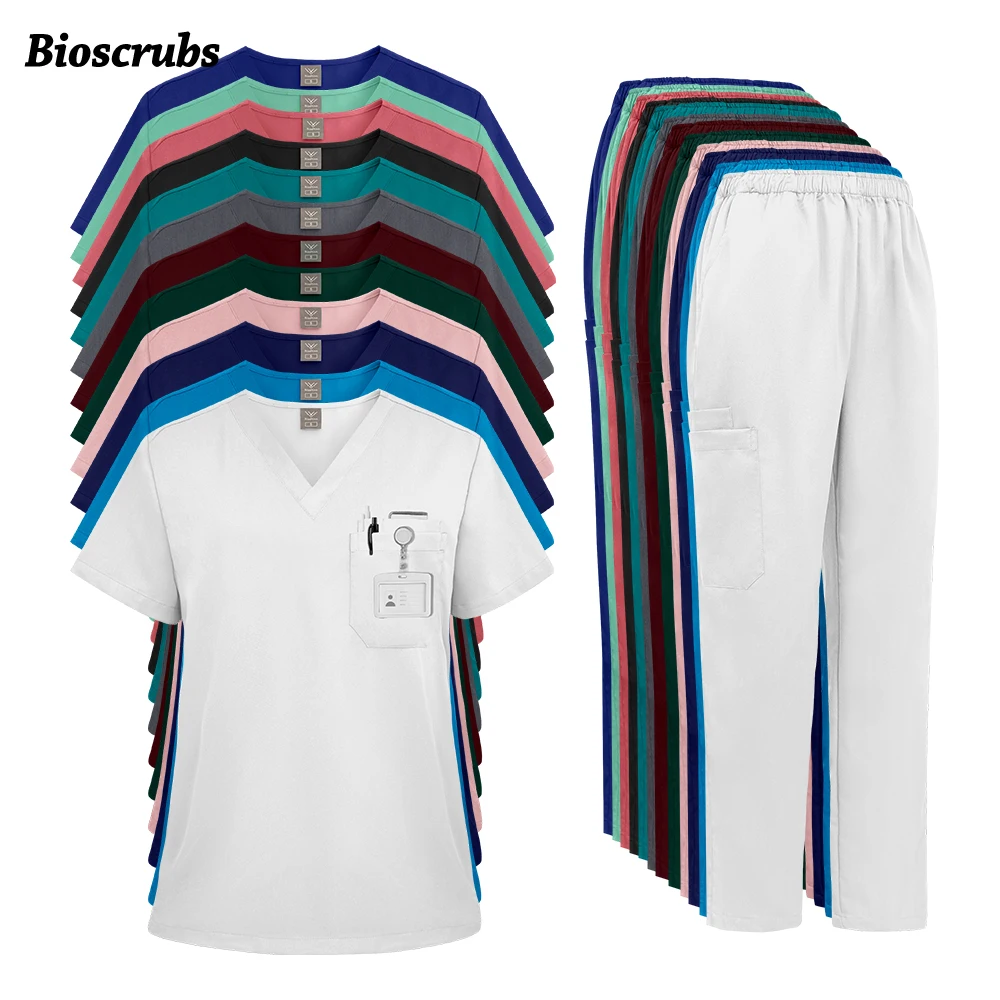 Scrub Uniformi mediche Dottore Infermiere Abbigliamento da lavoro clinico Abbigliamento chirurgico ospedaliero Donna Uomo Scrub Set Farmacia Negozio di animali Abbigliamento da lavoro