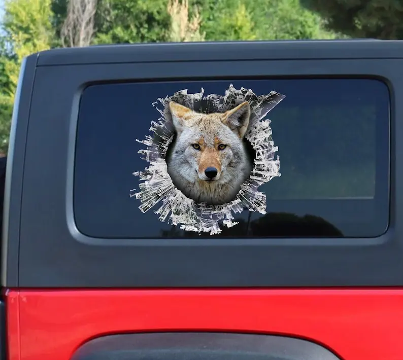 Coyote window decal, Coyote sticker, Coyote car decal