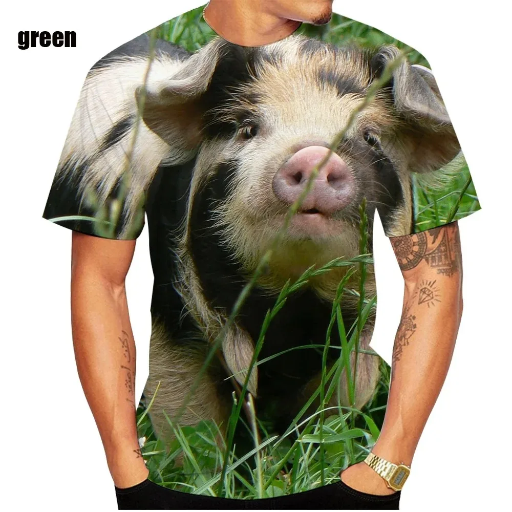 3D Printing Men T-shirt Pig Large Summer Leisure T shirt Top Women and children Funny T-shirt Men\'s T-Shirt Street Casual  Top