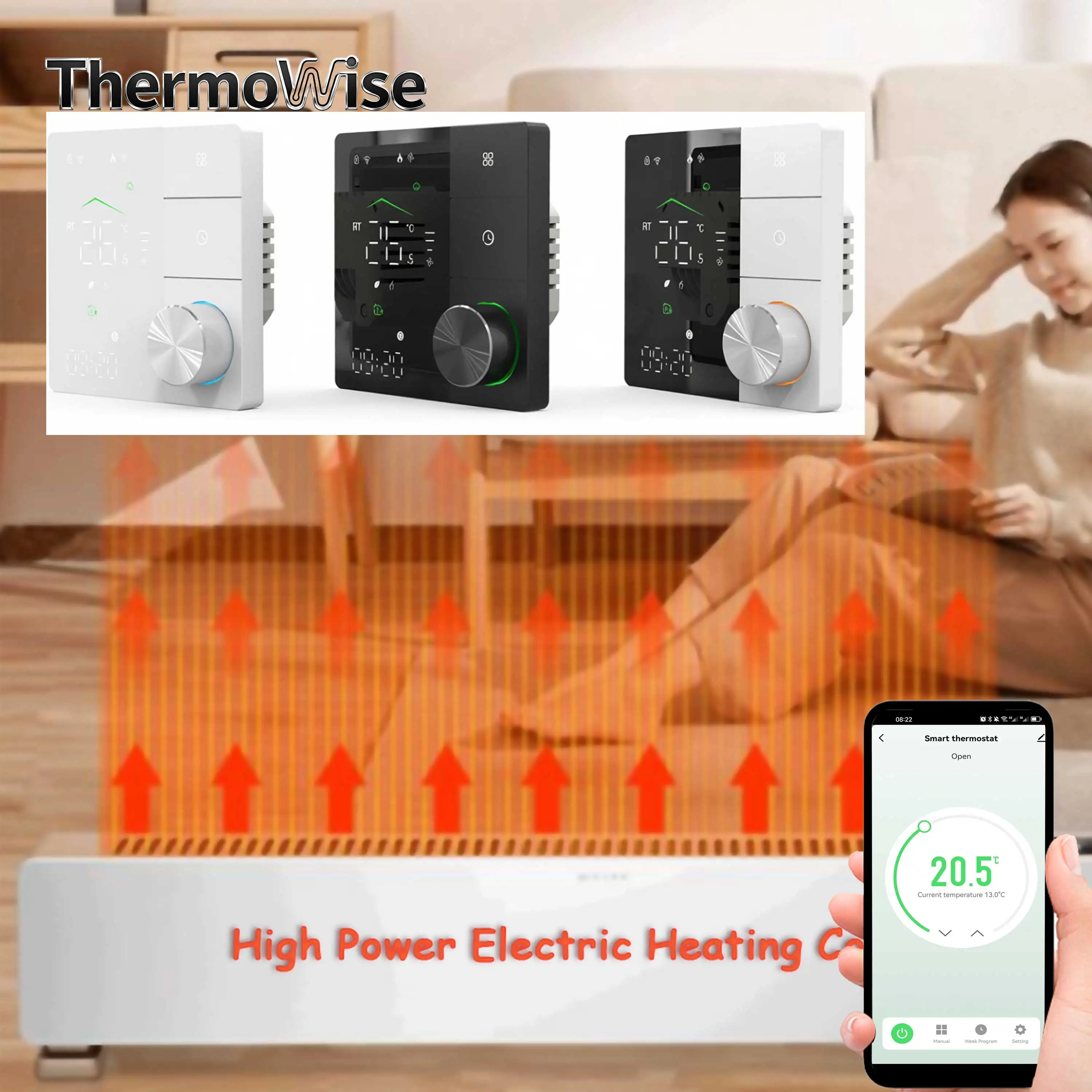 dual-sensor-floor-thermostat-for-intelligent-control-of-infrared-heating-wire-carbon-fiber-cable-graphene-heating-element-30kw