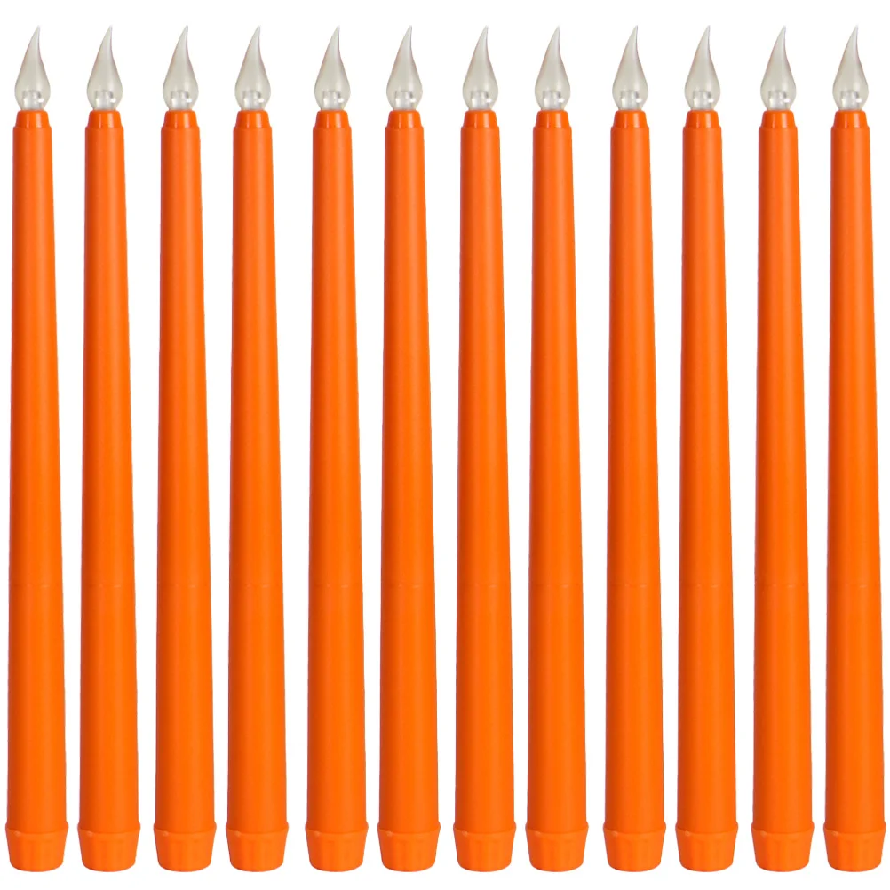 12 قطعة شموع مستدقة LED تعمل أضواء عديمة اللهب للمنزل والفندق وحفلات الزفاف والشموع الكهربائية