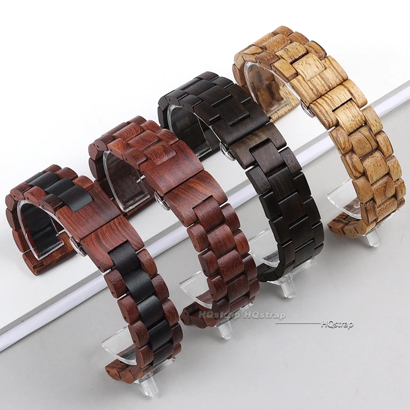 Wood Watchband for Samsung Galaxy Watch6 5 4 3 Wooden Strap for Huawei Watch GT2 GT3 Watch Strap for Amazfit GTS Bracelet