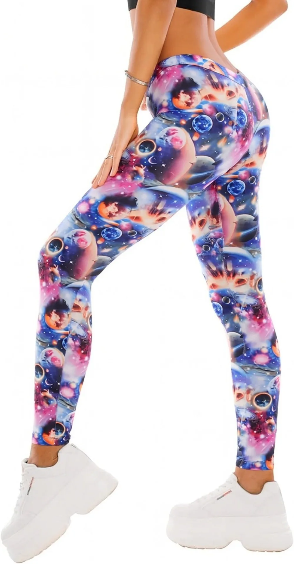Women Printed Leggings Tummy Control Leggings for Sports Running Gym Fitness Workout Yoga Pants Full Length
