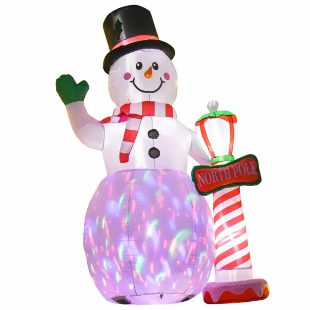 Christmas snowman, snowman inflatable toy to create a festive atmosphere, 4 B2 LED lights and 1 IC control color light