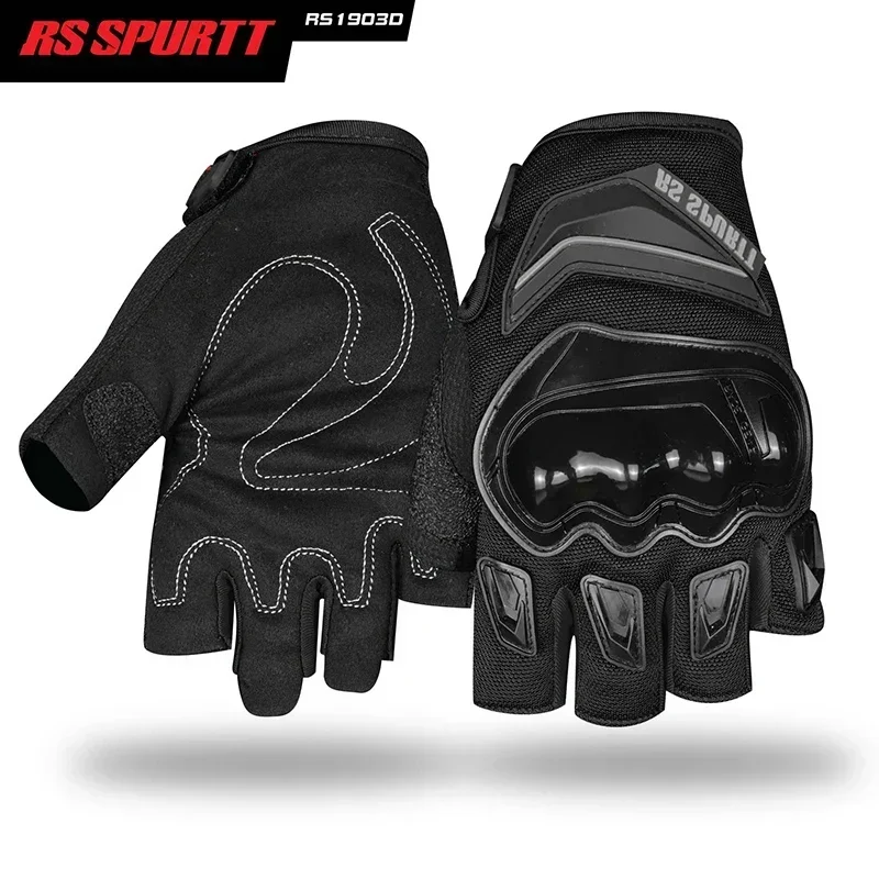 Gants d'équitation de moto durables pour hommes et femmes, demi-doigt, respirants, anti-chute, motocross, anti-ald, été