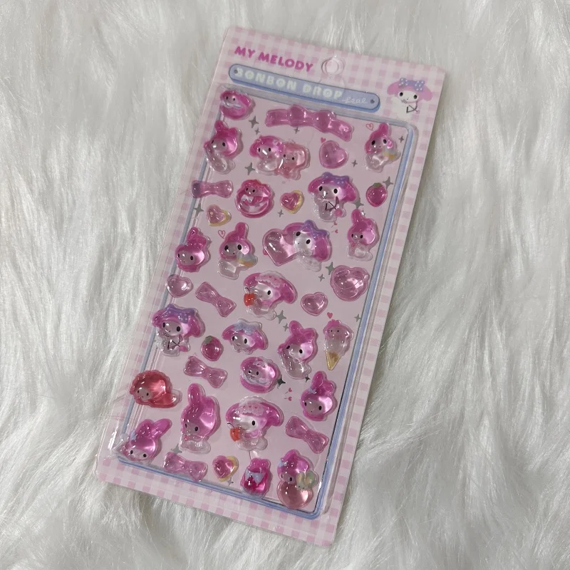 ملصقات كريستالية ثلاثية الأبعاد من سانريو، مناسبة لصنع ملصقات DIY على أغطية هواتف كيتي يوجيجو، متينة.