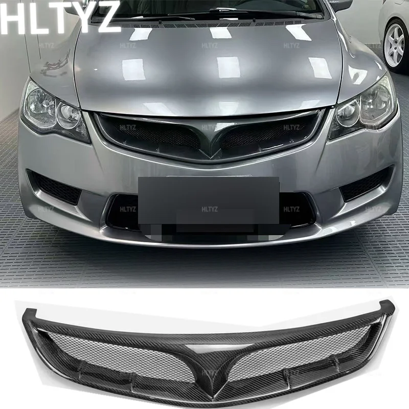 For 2006-2011 Honda Civic FD2 front grille racing grille glass fiber/carbon fiber upper bumper engine hood mesh body kit mesh - view 2
