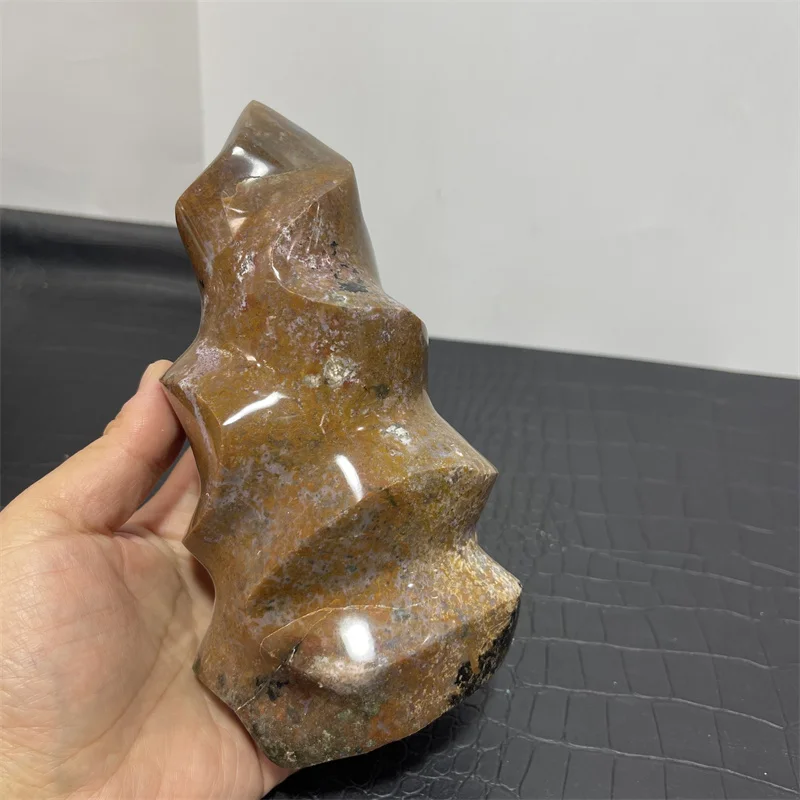 1.15kg Natural Ocean Jasper Crystal Torch crystal crafts Energy gem quartz Hand carved home decoration
