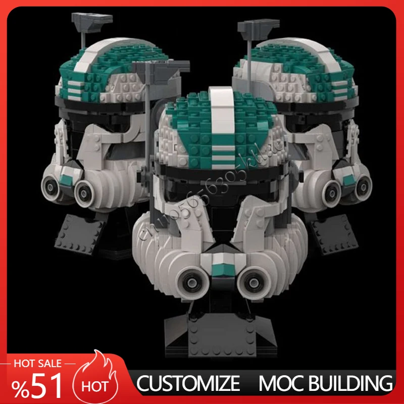 

901 шт., космический клонированный армейский шлем Bad Batch, лейтенант, Crash Star Movie, максимальная коллекция, модель «сделай сам», детские игрушки на день рождения