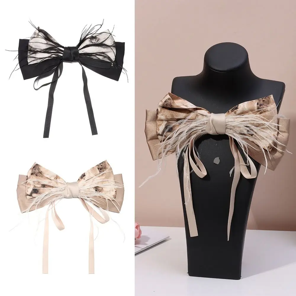 New Cloth Fabric Bow Brooch Pins DIY Handmade Dress Corsage Feather Collar Flower for Shoe Hat Accessories