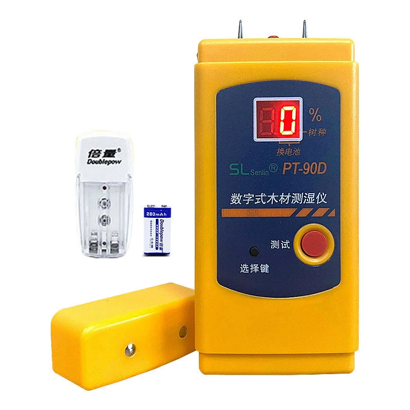 Medidor de umidade de madeira PT-90D Testador de umidade de madeira com faixa de 5-40% e display LED