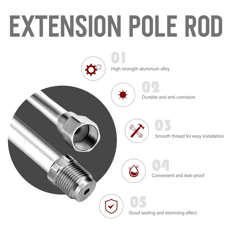 2PCS 12Inch Airless Paint Spray Extension Pole Rod & 1PCS Nozzle Tip Guard & 3PCS Seal Tip Gaskets Universal Tool