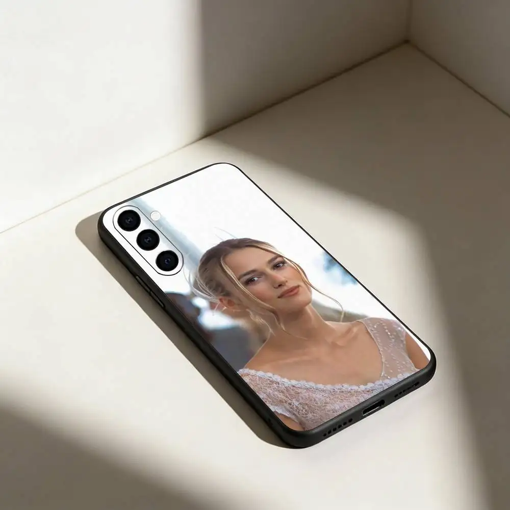 حافظة هاتف K-Keira Knightley لهاتف سامسونج جالاكسي A13,21s,22,31,32,52,53,71,72,73, غطاء أسود ناعم