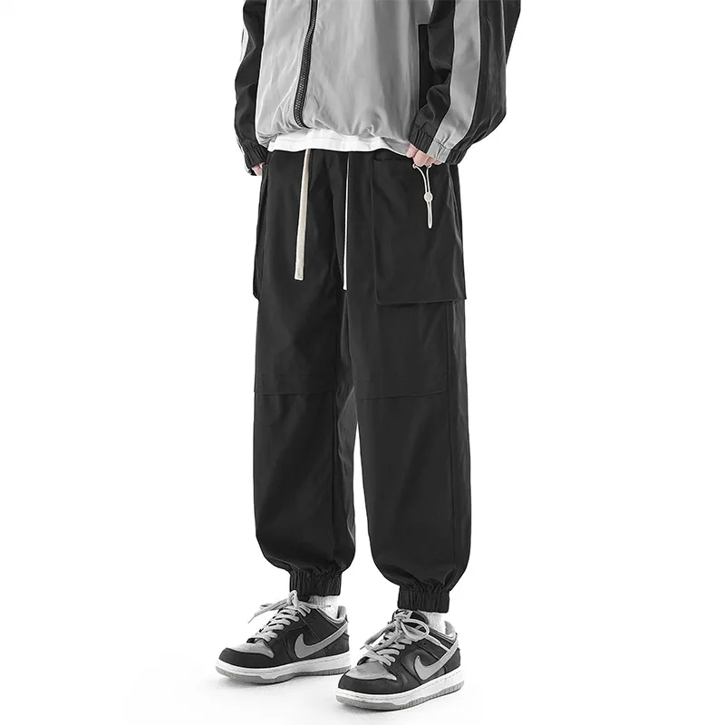 

S-6XL oversized workwear pants for men in spring and autumn, loose casual pants for men in assault pants, leg binding