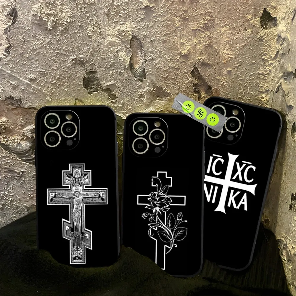 Orthodox Cross Icon Phone Case for iphone 13 11 15ProMax 14 12 Pro Xs Max Mini Xr X 7 8 6 6s Plus Shell Coque