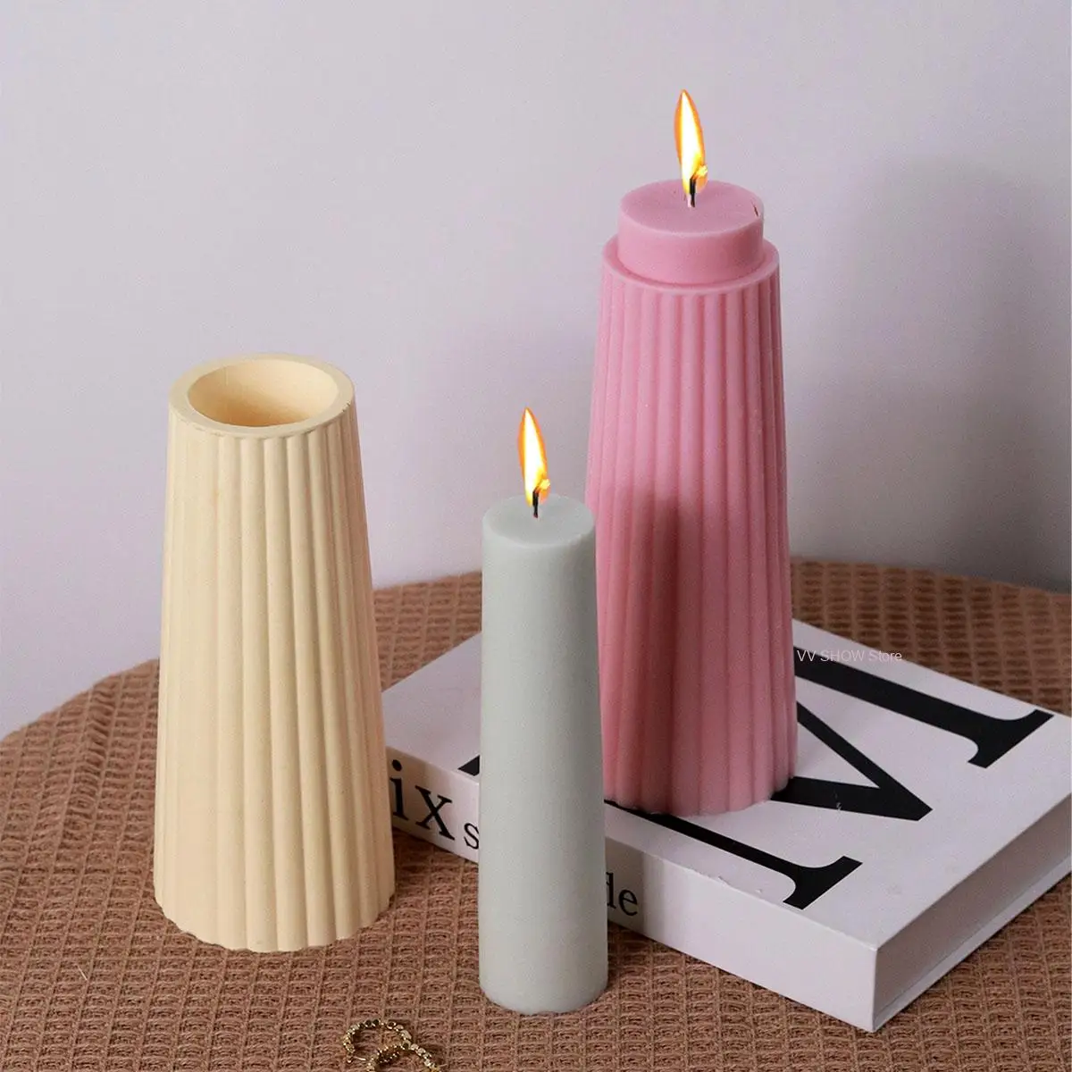 

Large Size Vase Candle Silicone Mold DIY Handmade Making Wax Mold Craft Scented Molds for Gypsum Concrete Stone Carve Home Decor