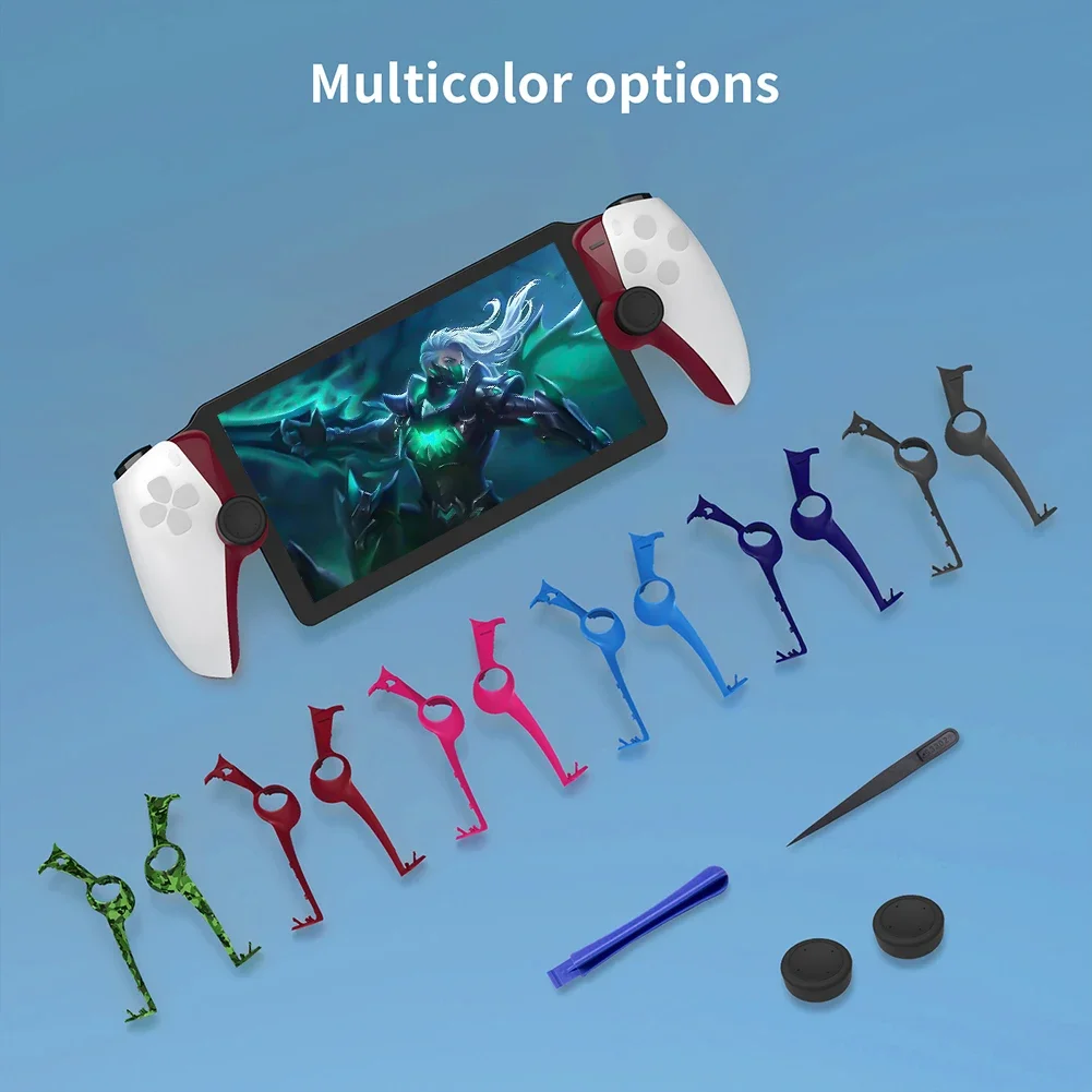 Silicone Decorative Strip Protective Shell with 2pcs Thumb Grip Kit Anti-Falling Protective Cover for PS5 Portal Console