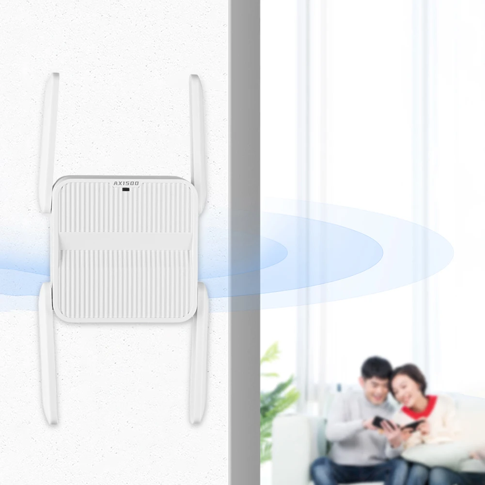 WiFi 6 Repeater Extender 1500Mbps Signal Booster Amplifier Dual Band 2.4G/5GHz Wi-Fi Booster 4*2dbi Antennas Long Range Amplifer