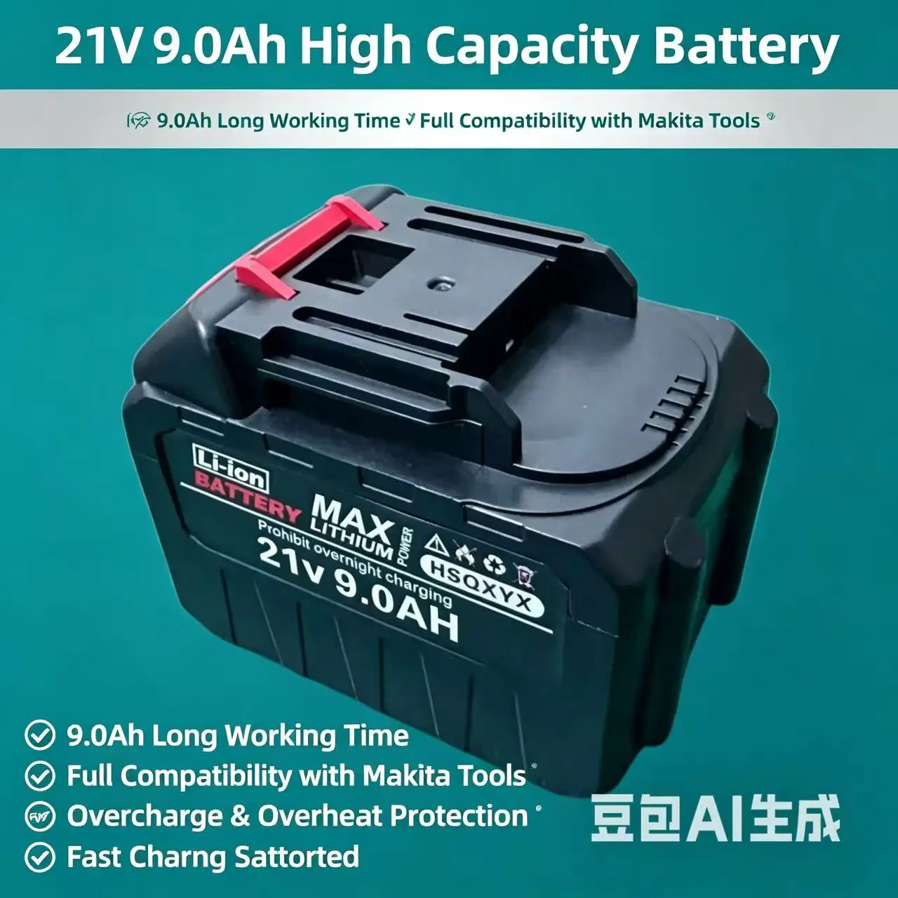 

*100% Original New 21V 9000mah Fast Charging Lithium-ion Battery For Electric Tools Suitable For BL1850 BL1840 BL1440 (196391-6)